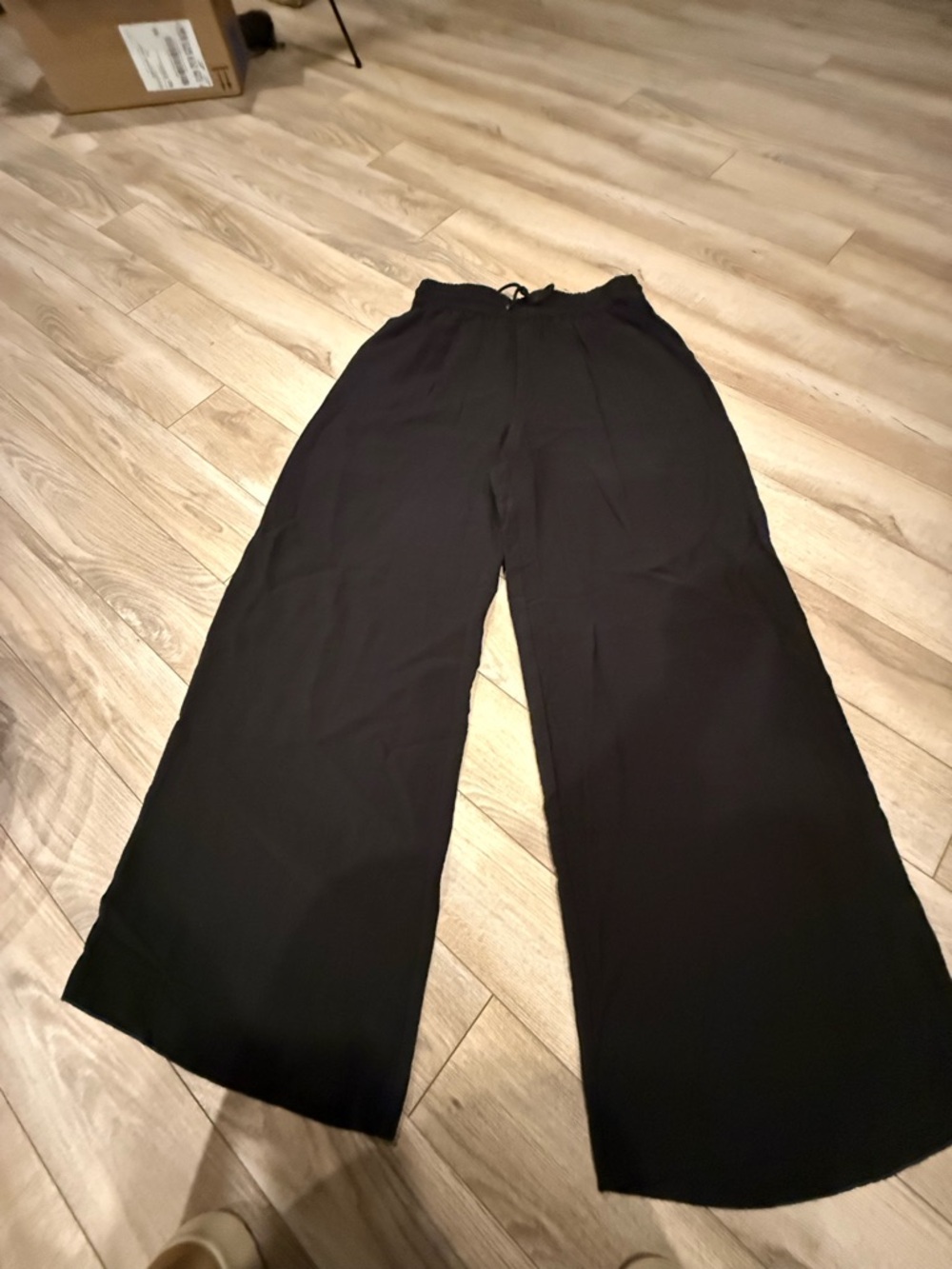 a new day Black Elastic Waist Wide-Leg Pants